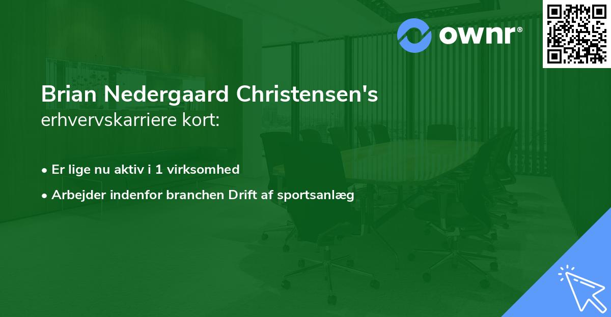 Brian Nedergaard Christensen's erhvervskarriere kort