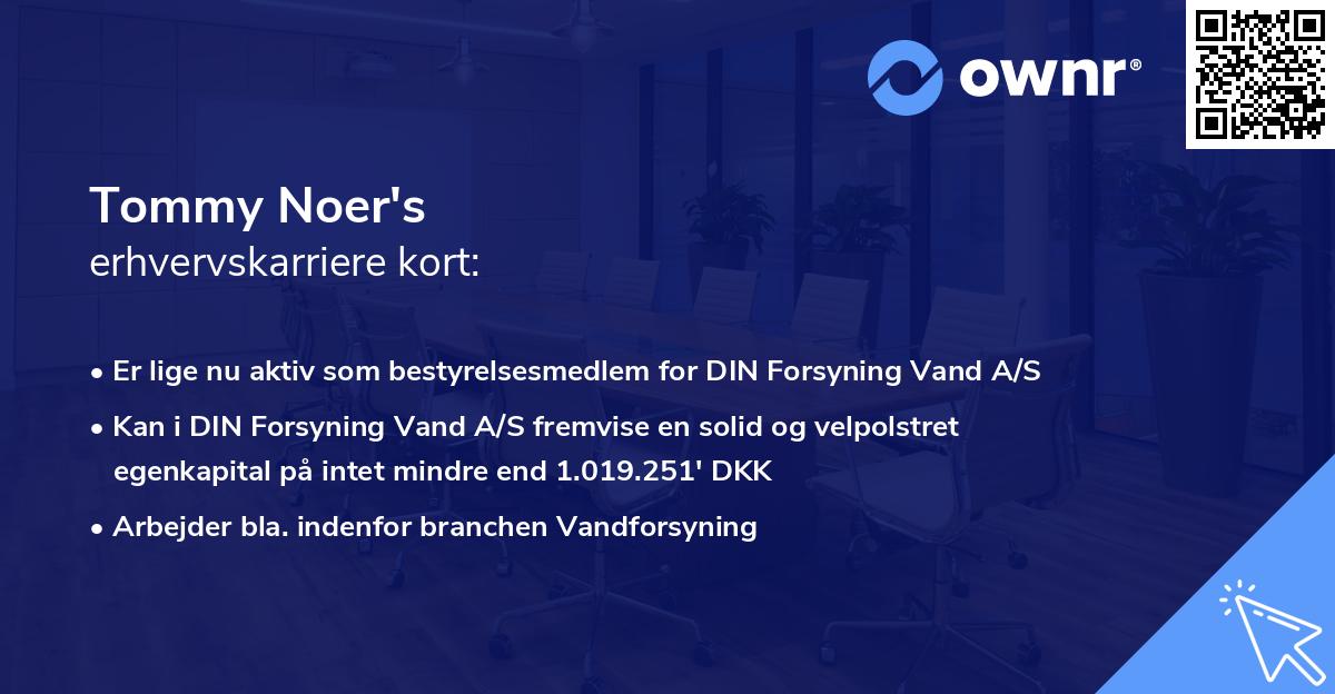 Tommy Noer's erhvervskarriere kort