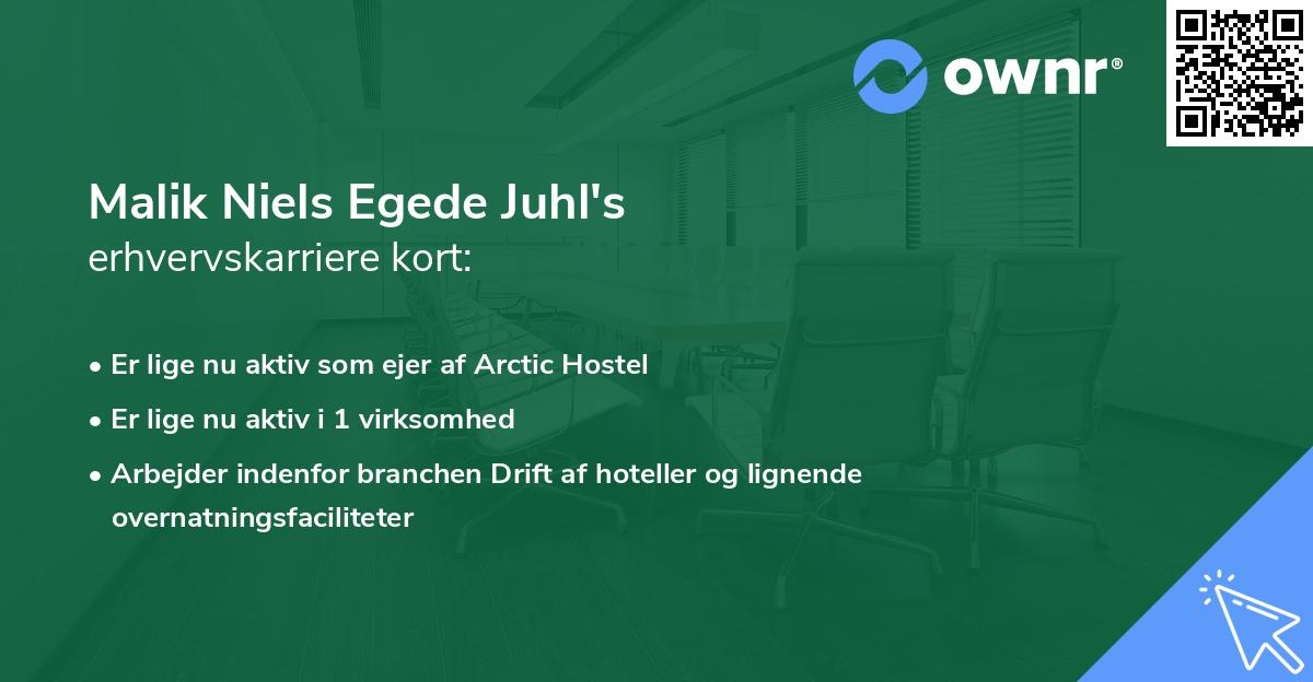 Malik Niels Egede Juhl's erhvervskarriere kort