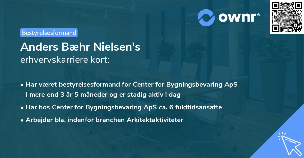 Anders Bæhr Nielsen's erhvervskarriere kort
