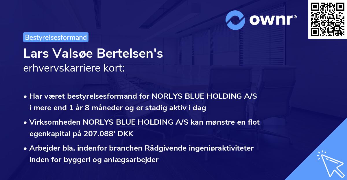 Lars Valsøe Bertelsen's erhvervskarriere kort
