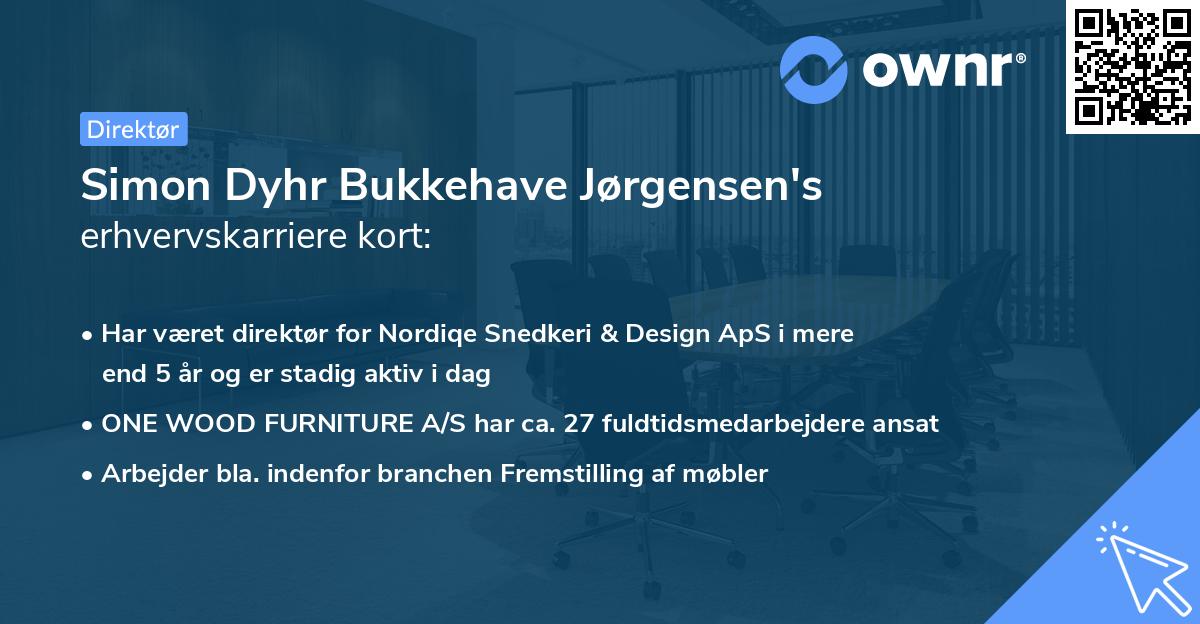 Simon Dyhr Bukkehave Jørgensen's erhvervskarriere kort