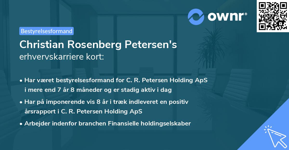 Christian Rosenberg Petersen's erhvervskarriere kort