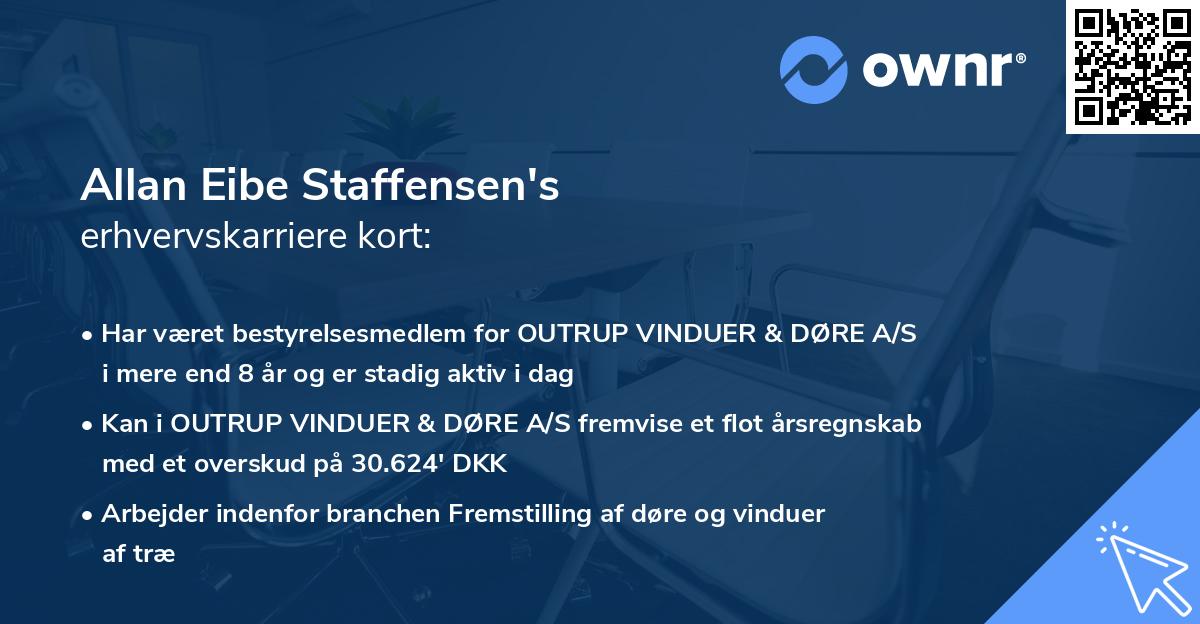 Allan Eibe Staffensen's erhvervskarriere kort