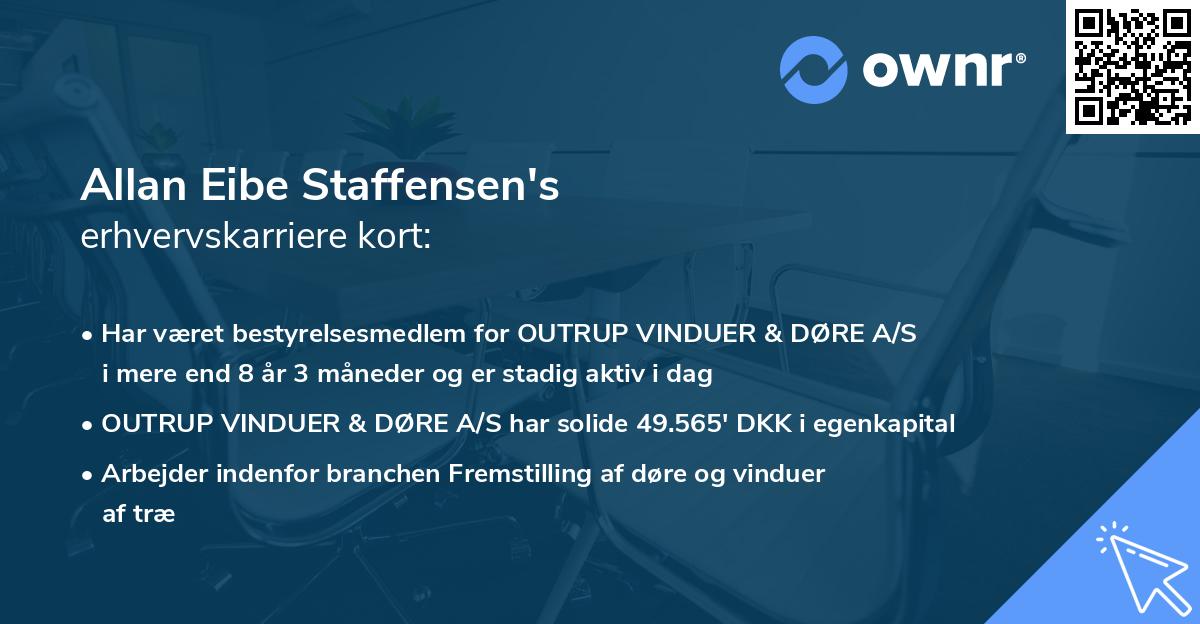Allan Eibe Staffensen's erhvervskarriere kort