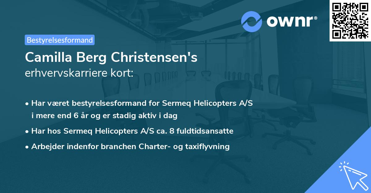 Camilla Berg Christensen's erhvervskarriere kort