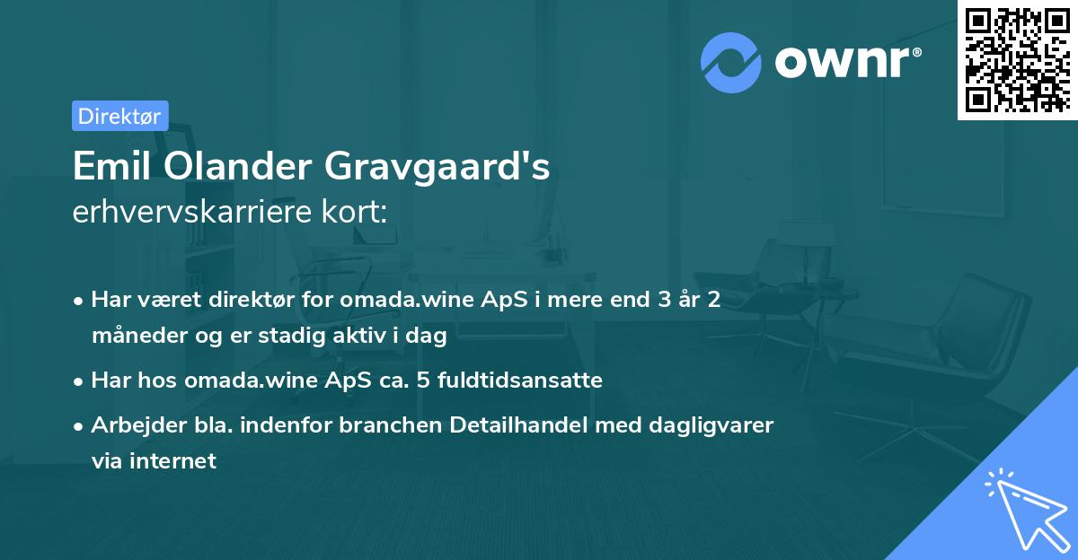 Emil Olander Gravgaard's erhvervskarriere kort