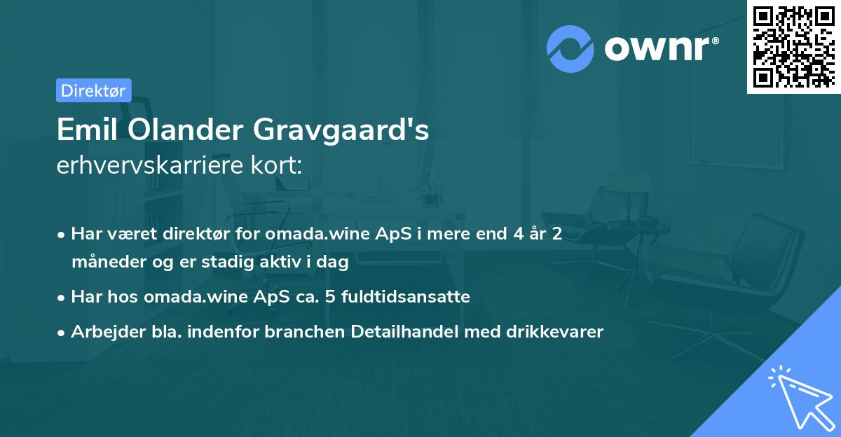 Emil Olander Gravgaard's erhvervskarriere kort