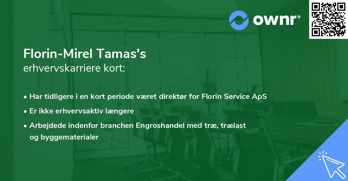 Florin-Mirel Tamas's erhvervskarriere kort