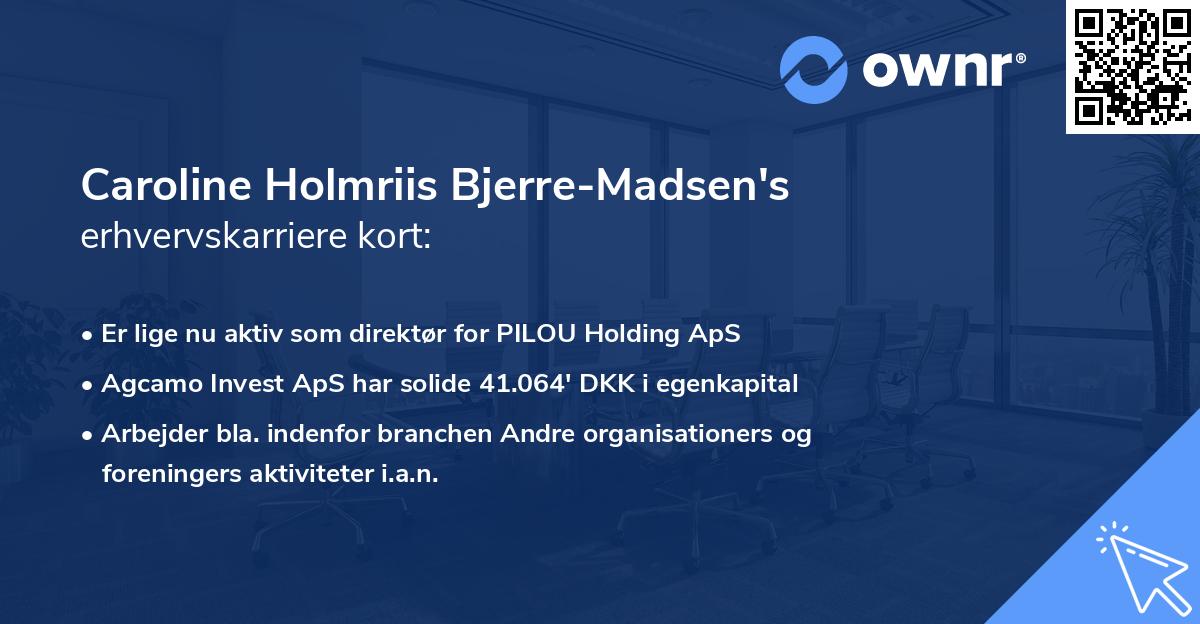 Caroline Holmriis Bjerre-Madsen's erhvervskarriere kort