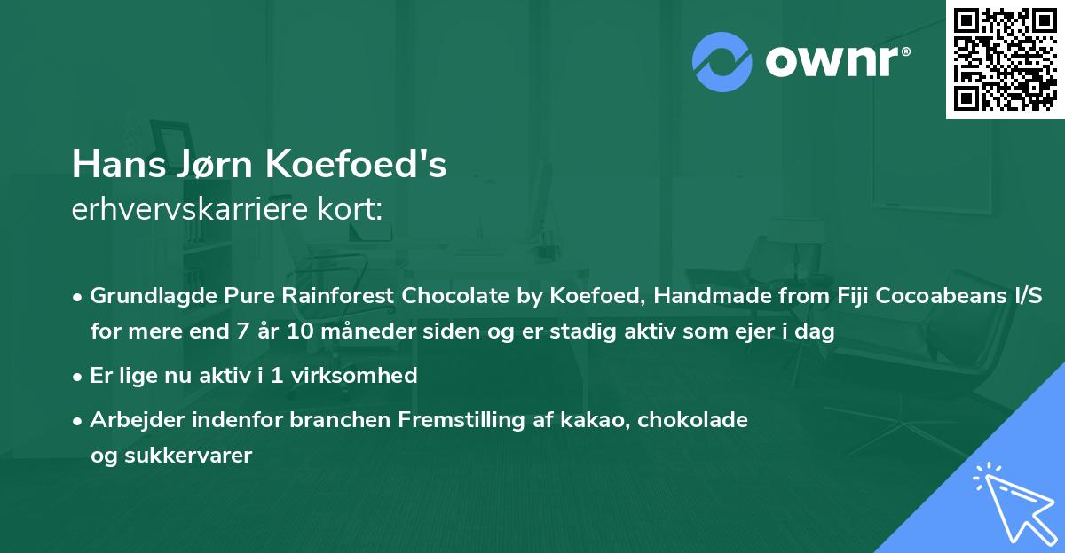 Hans Jørn Koefoed's erhvervskarriere kort