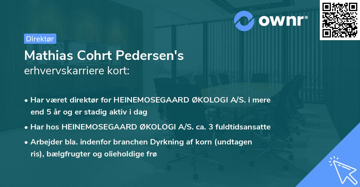 Mathias Cohrt Pedersen's erhvervskarriere kort