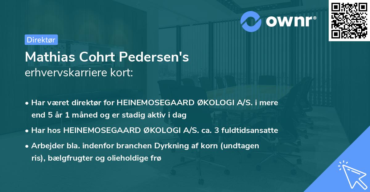 Mathias Cohrt Pedersen's erhvervskarriere kort