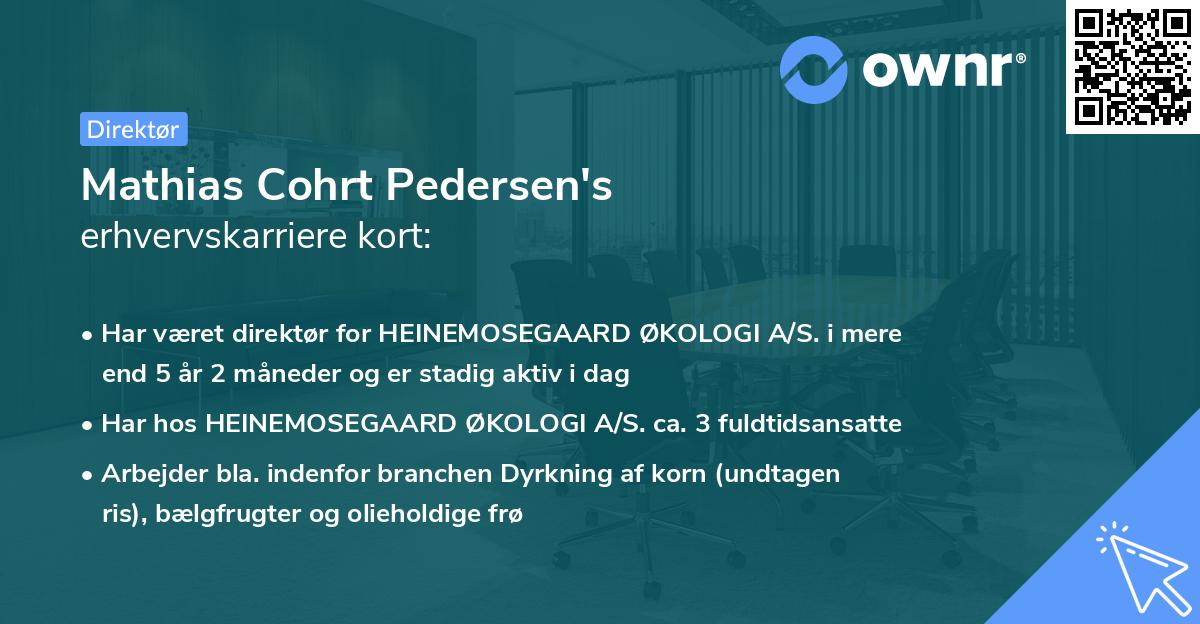 Mathias Cohrt Pedersen's erhvervskarriere kort