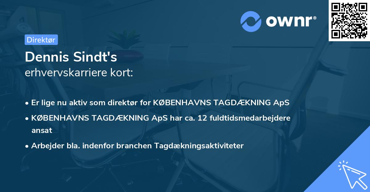 Dennis Sindt's erhvervskarriere kort