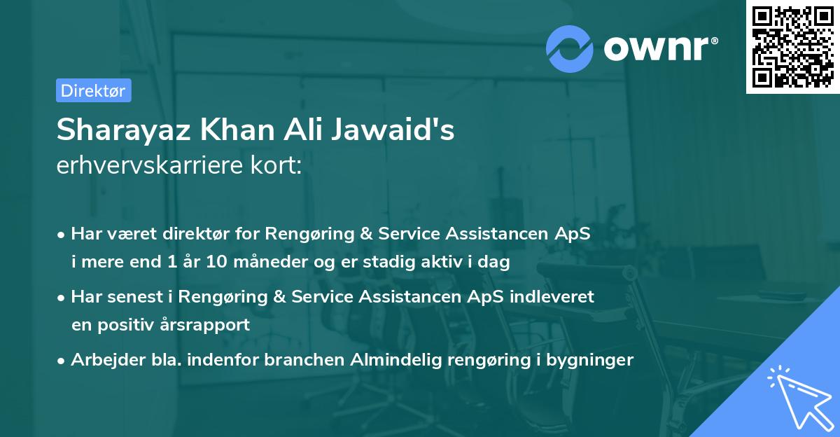 Sharayaz Khan Ali Jawaid's erhvervskarriere kort