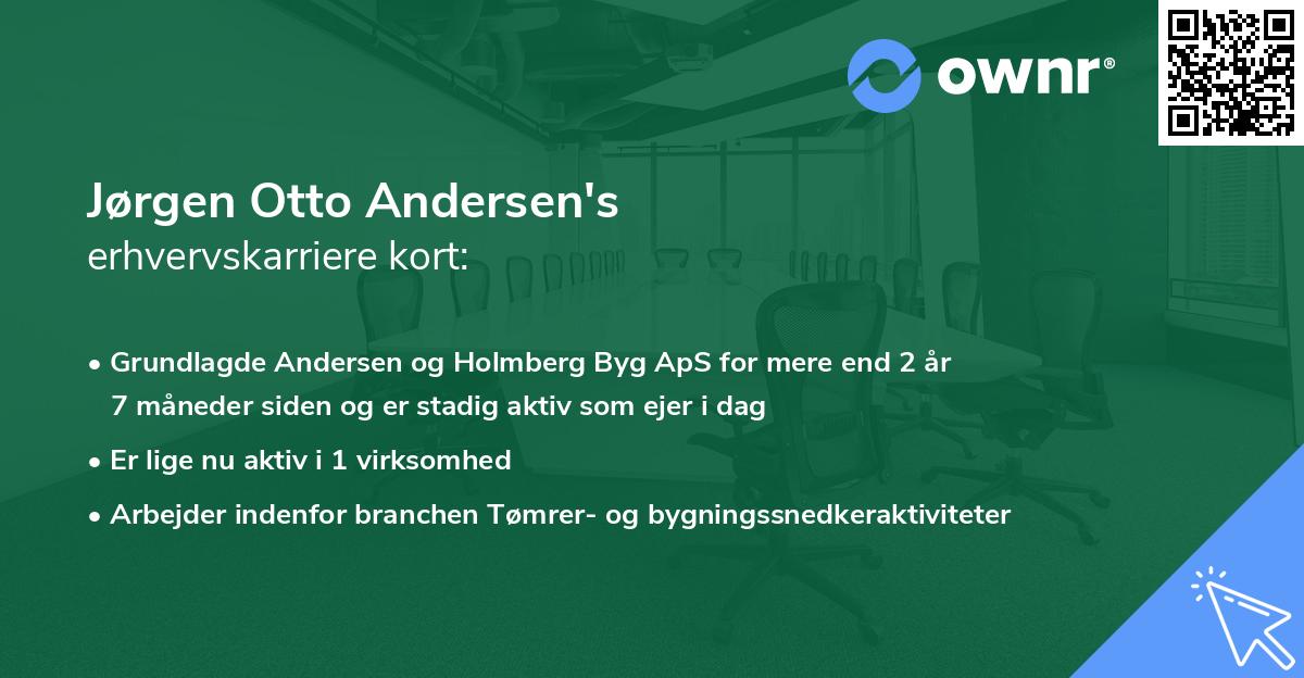 Jørgen Otto Andersen's erhvervskarriere kort