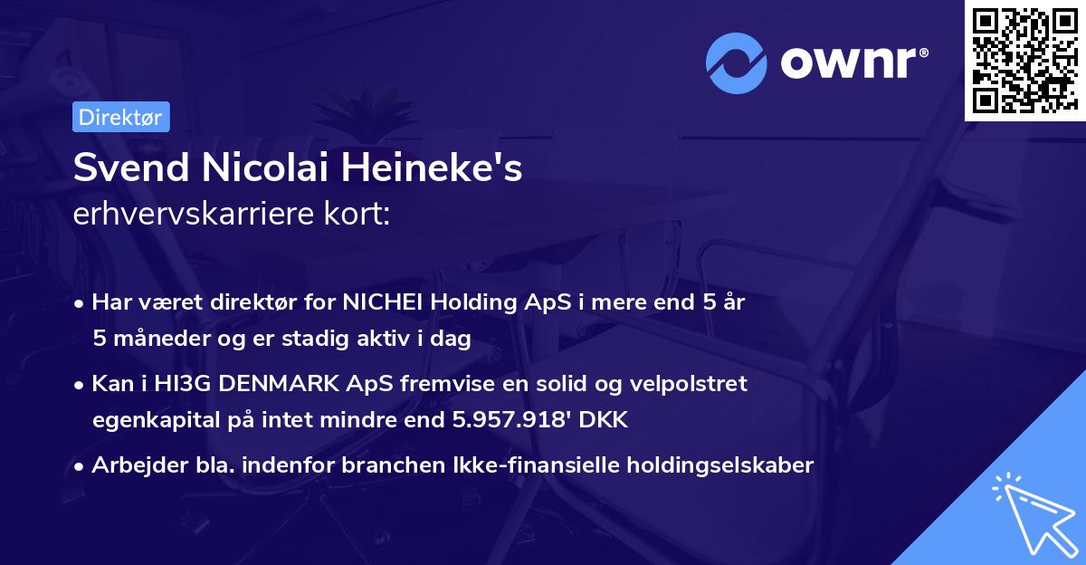 Svend Nicolai Heineke's erhvervskarriere kort