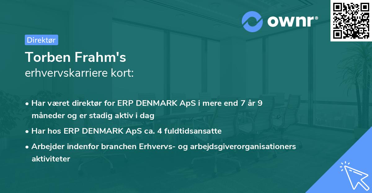 Torben Frahm's erhvervskarriere kort