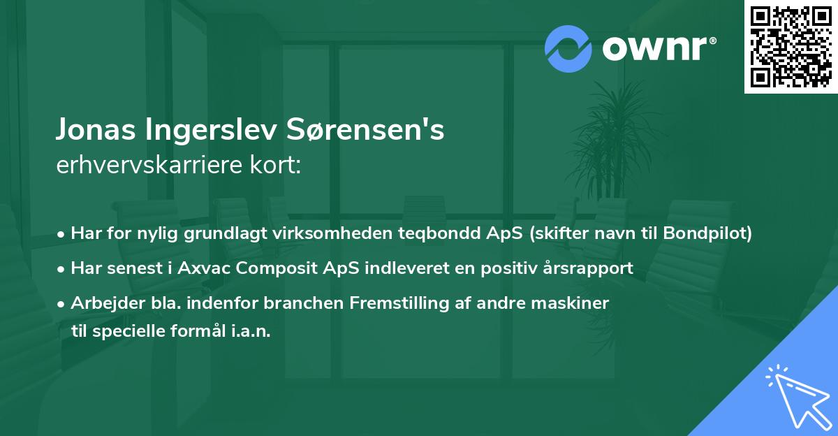 Jonas Ingerslev Sørensen's erhvervskarriere kort