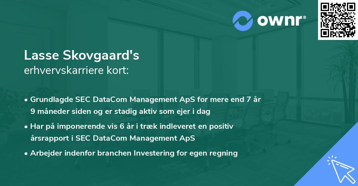 Lasse Skovgaard's erhvervskarriere kort