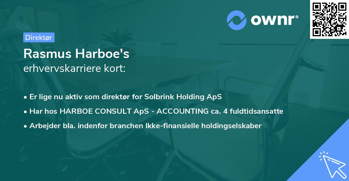 Rasmus Harboe's erhvervskarriere kort