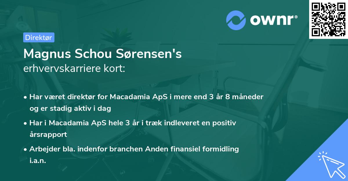 Magnus Schou Sørensen's erhvervskarriere kort