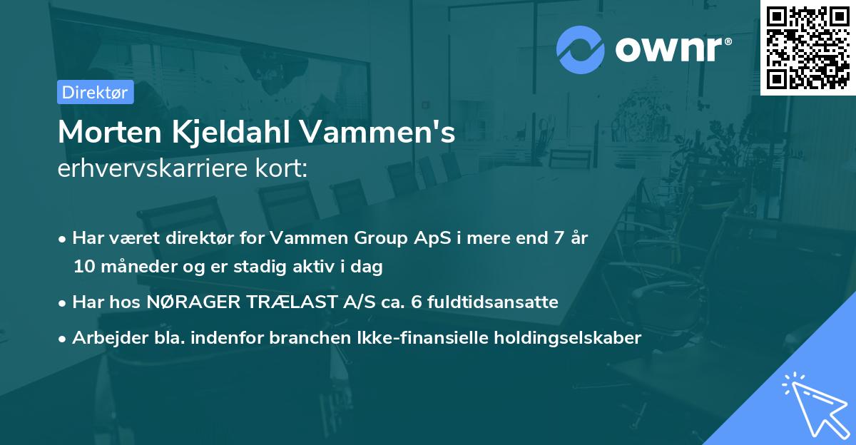 Morten Kjeldahl Vammen's erhvervskarriere kort