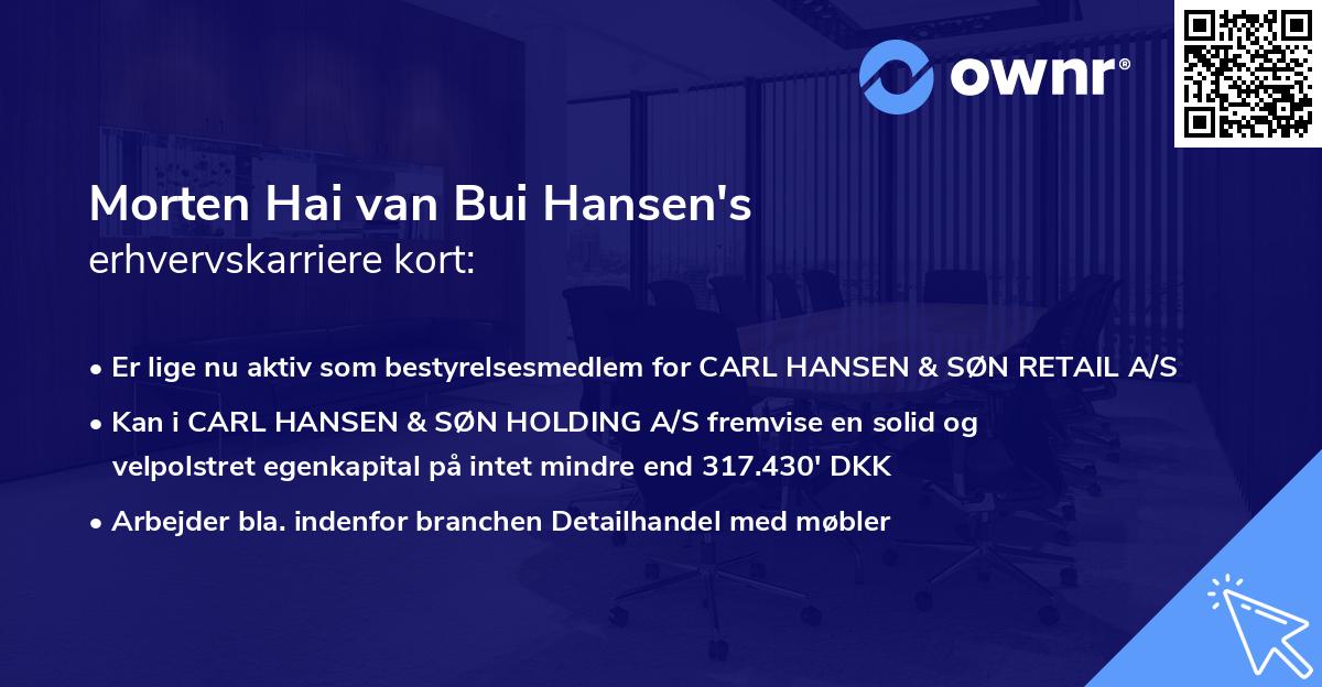 Morten Hai van Bui Hansen's erhvervskarriere kort
