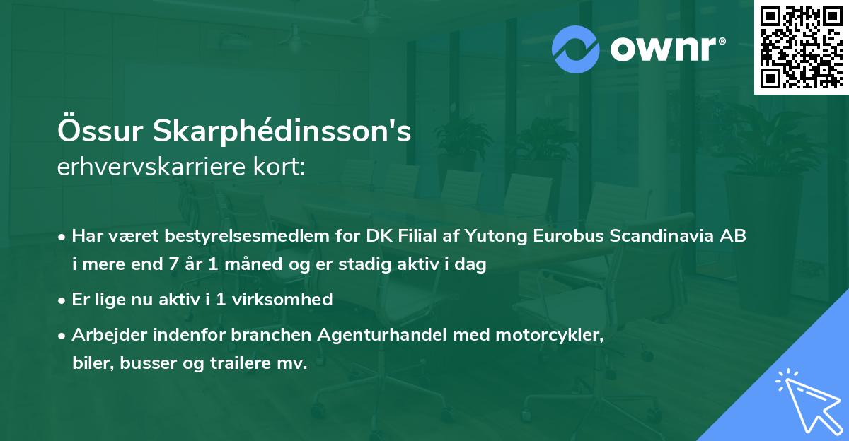 Össur Skarphédinsson's erhvervskarriere kort