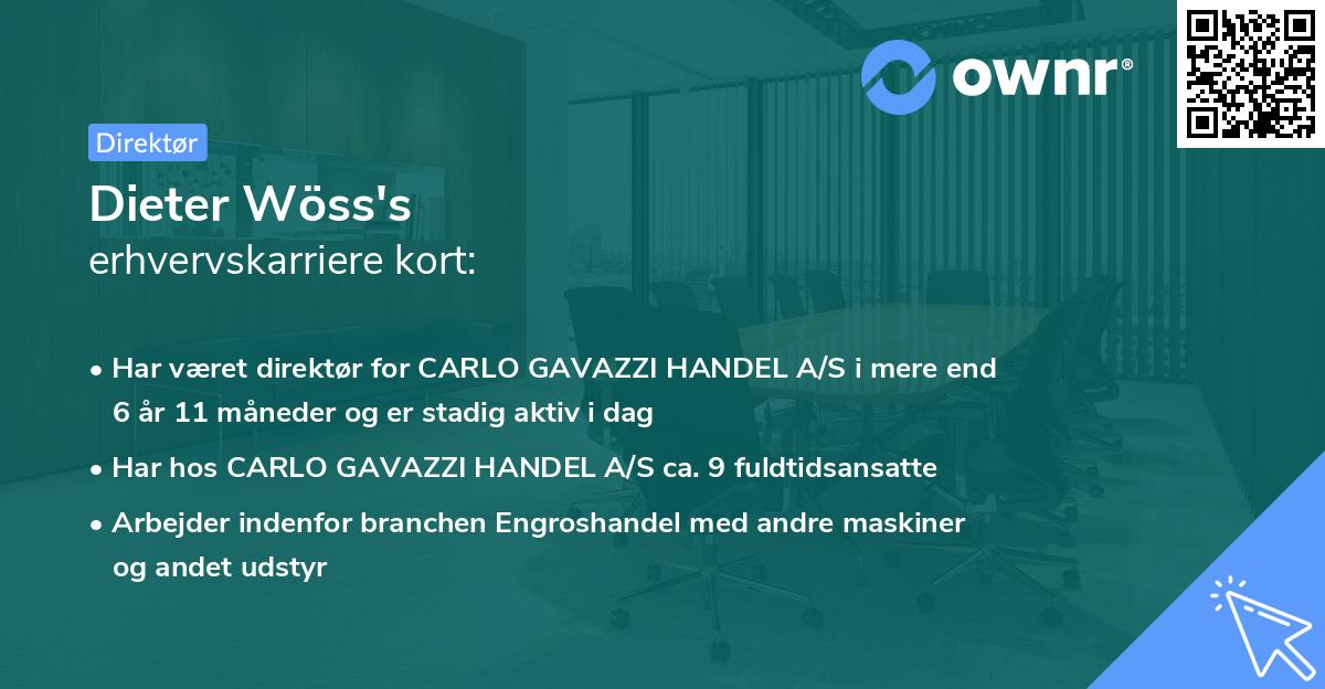 Dieter Wöss's erhvervskarriere kort