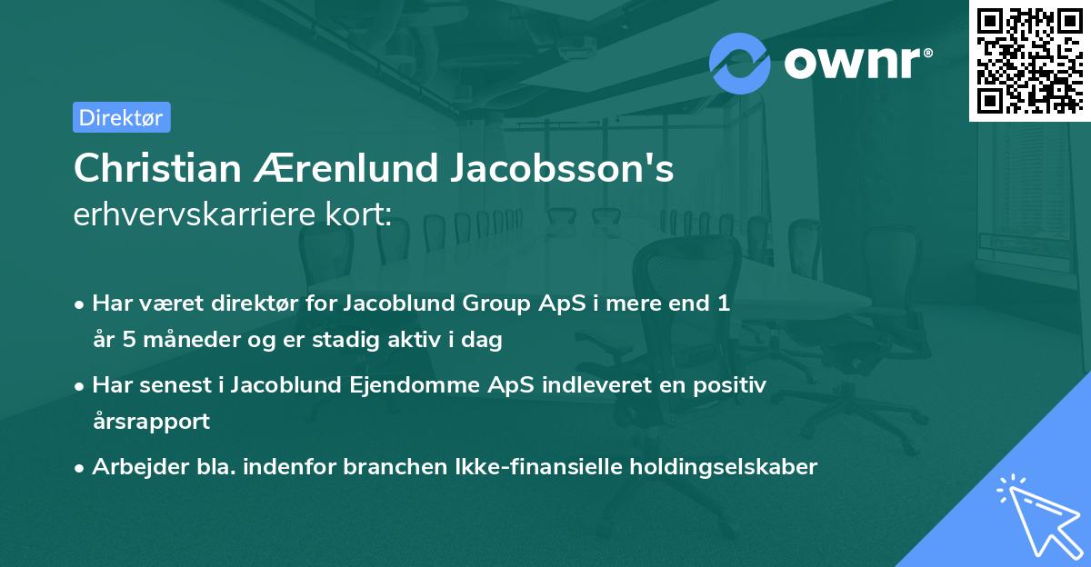Christian Ærenlund Jacobsson's erhvervskarriere kort