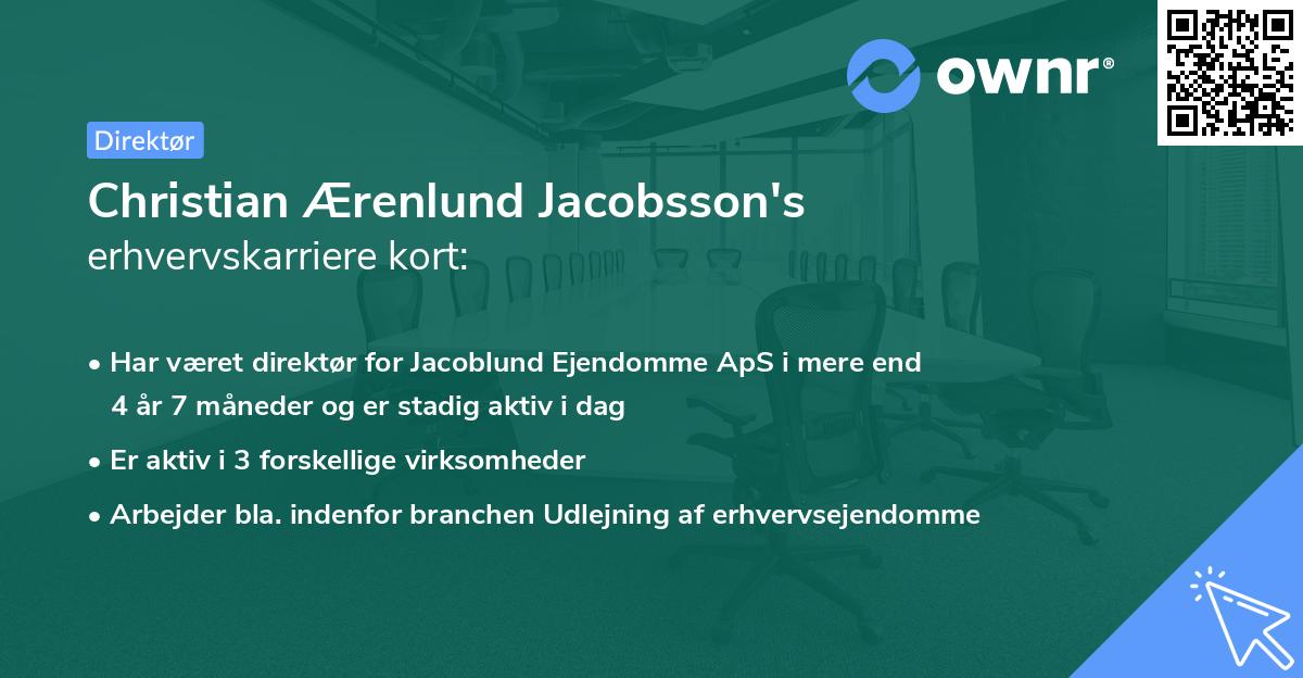 Christian Ærenlund Jacobsson's erhvervskarriere kort