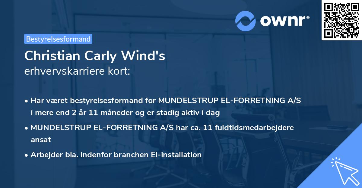 Christian Carly Wind's erhvervskarriere kort