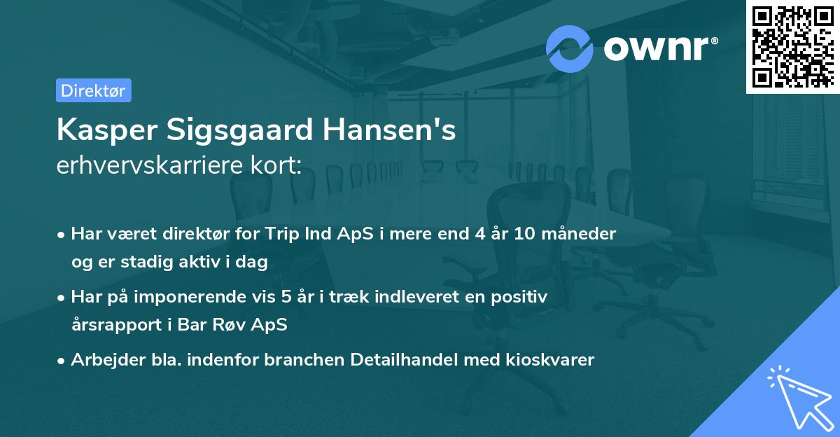 Kasper Sigsgaard Hansen's erhvervskarriere kort