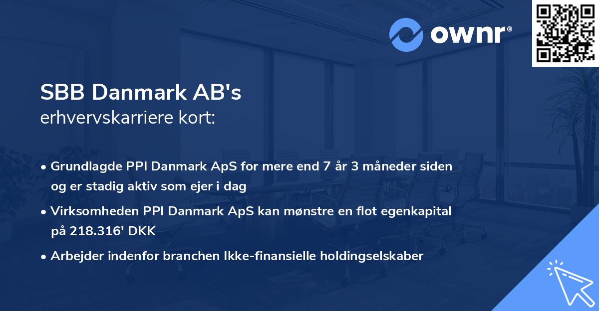 SBB Danmark AB's erhvervskarriere kort