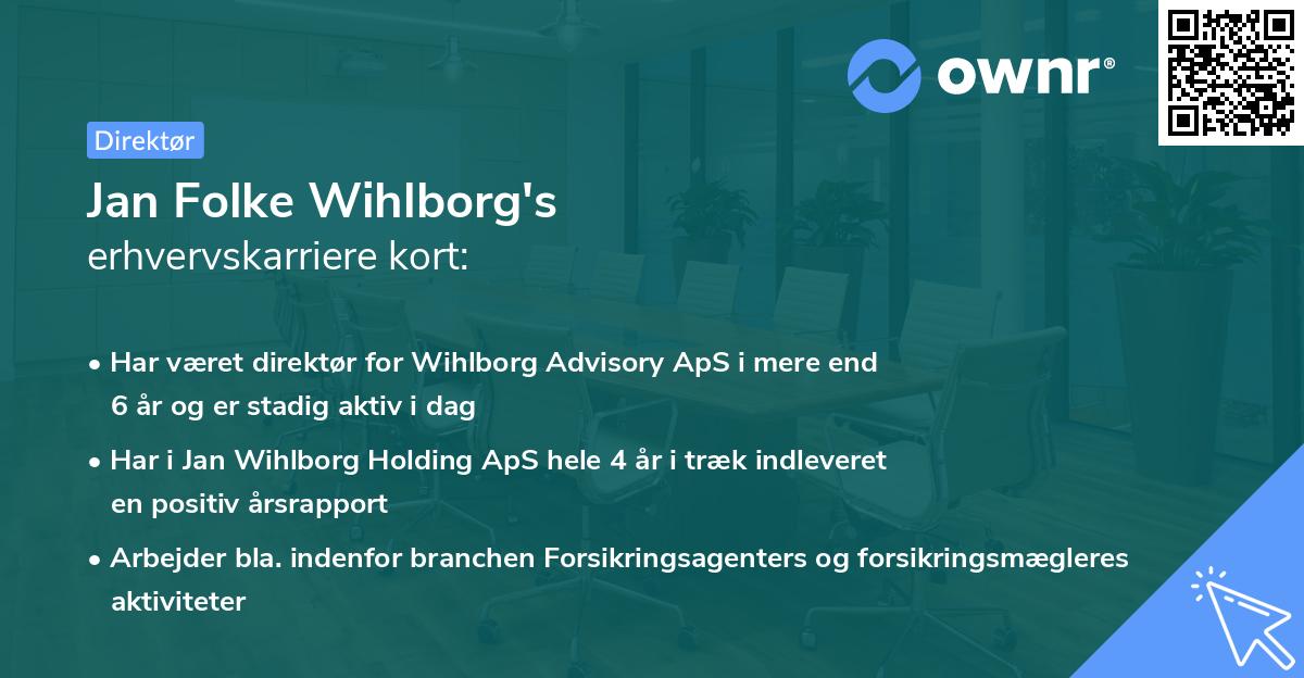 Jan Folke Wihlborg's erhvervskarriere kort