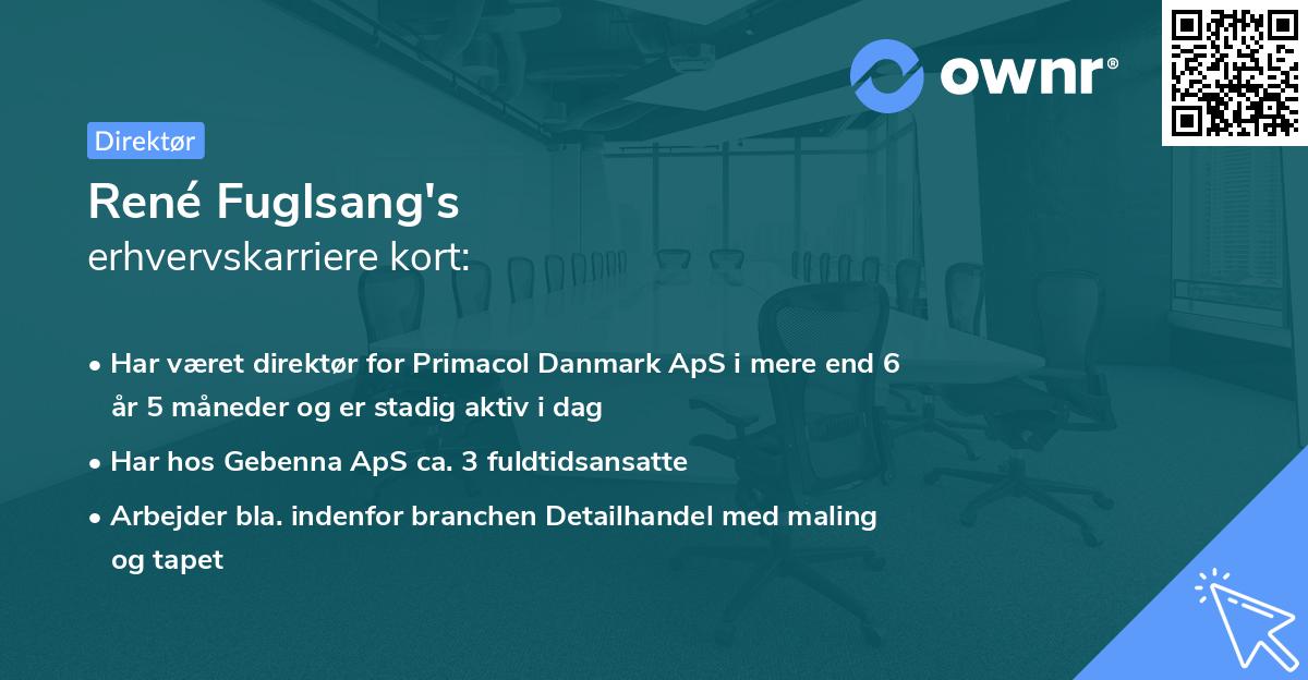 René Fuglsang's erhvervskarriere kort