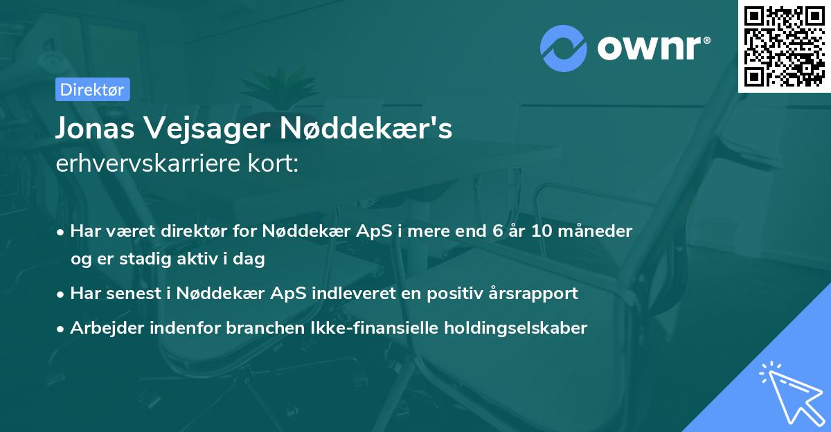 Jonas Vejsager Nøddekær's erhvervskarriere kort