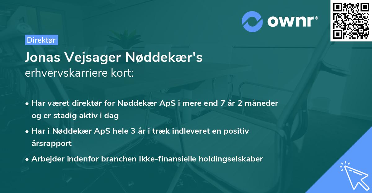 Jonas Vejsager Nøddekær's erhvervskarriere kort