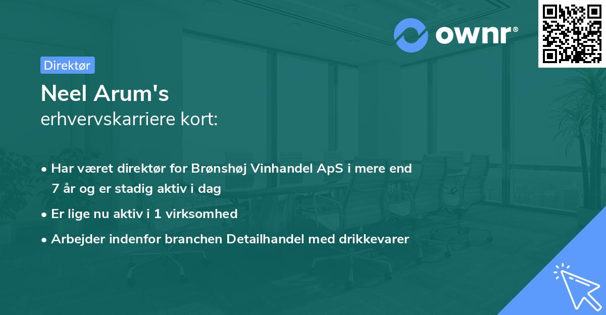 Neel Arum's erhvervskarriere kort