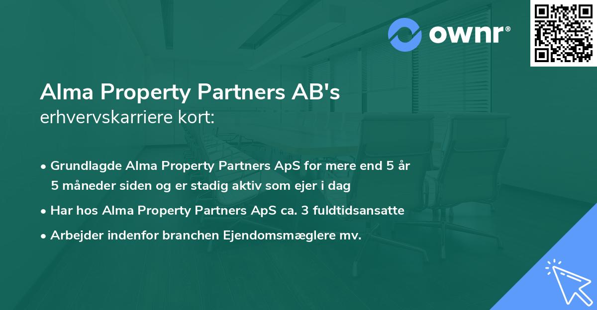 Alma Property Partners AB's erhvervskarriere kort