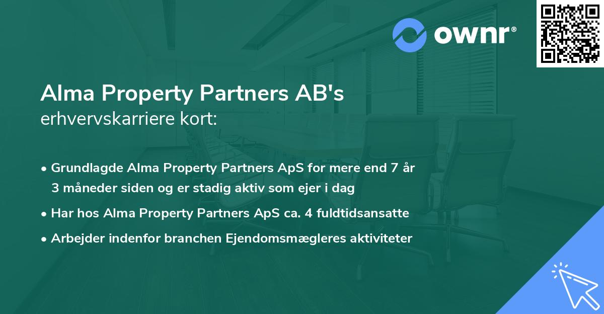 Alma Property Partners AB's erhvervskarriere kort