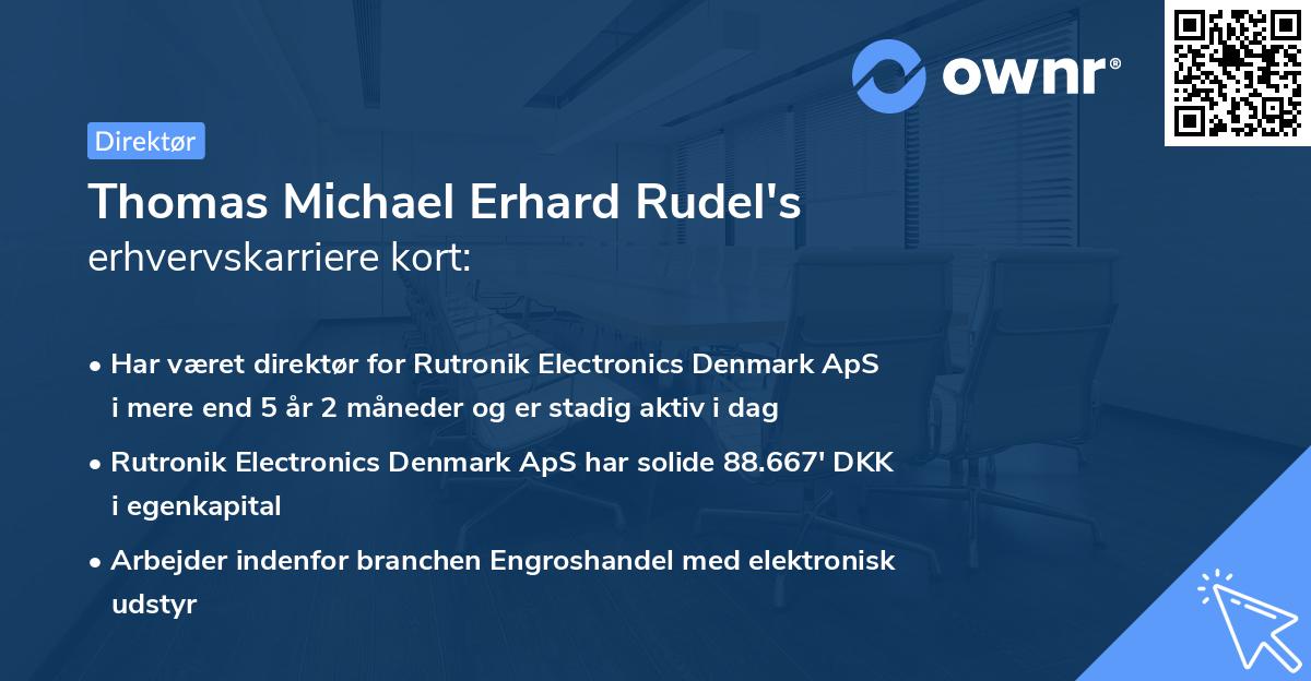 Thomas Michael Erhard Rudel's erhvervskarriere kort