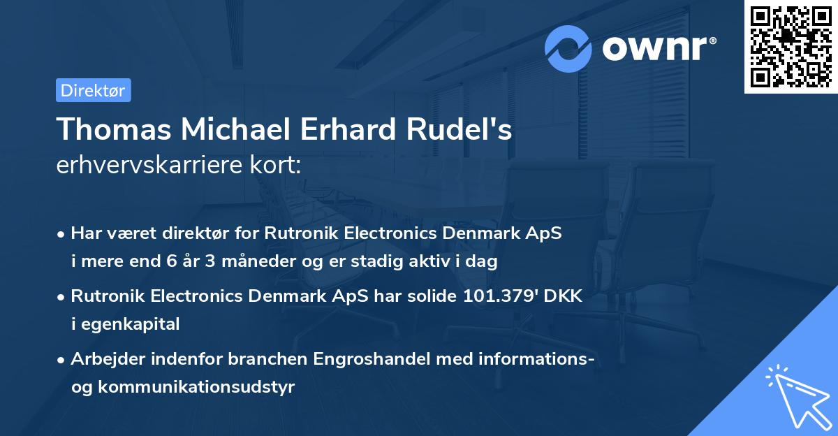Thomas Michael Erhard Rudel's erhvervskarriere kort