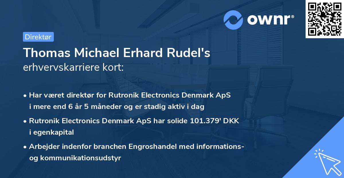 Thomas Michael Erhard Rudel's erhvervskarriere kort