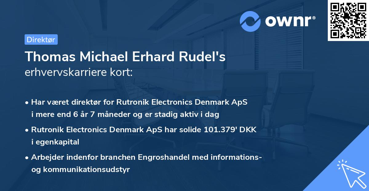 Thomas Michael Erhard Rudel's erhvervskarriere kort