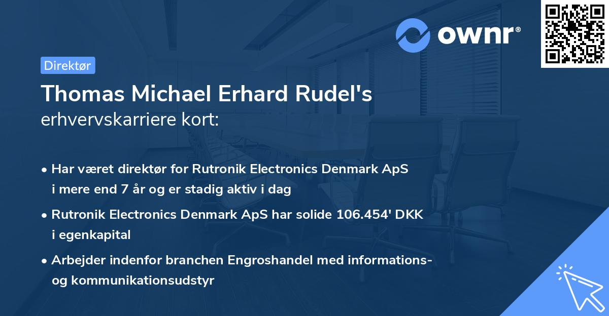 Thomas Michael Erhard Rudel's erhvervskarriere kort