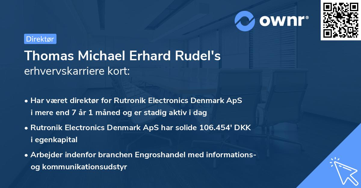 Thomas Michael Erhard Rudel's erhvervskarriere kort