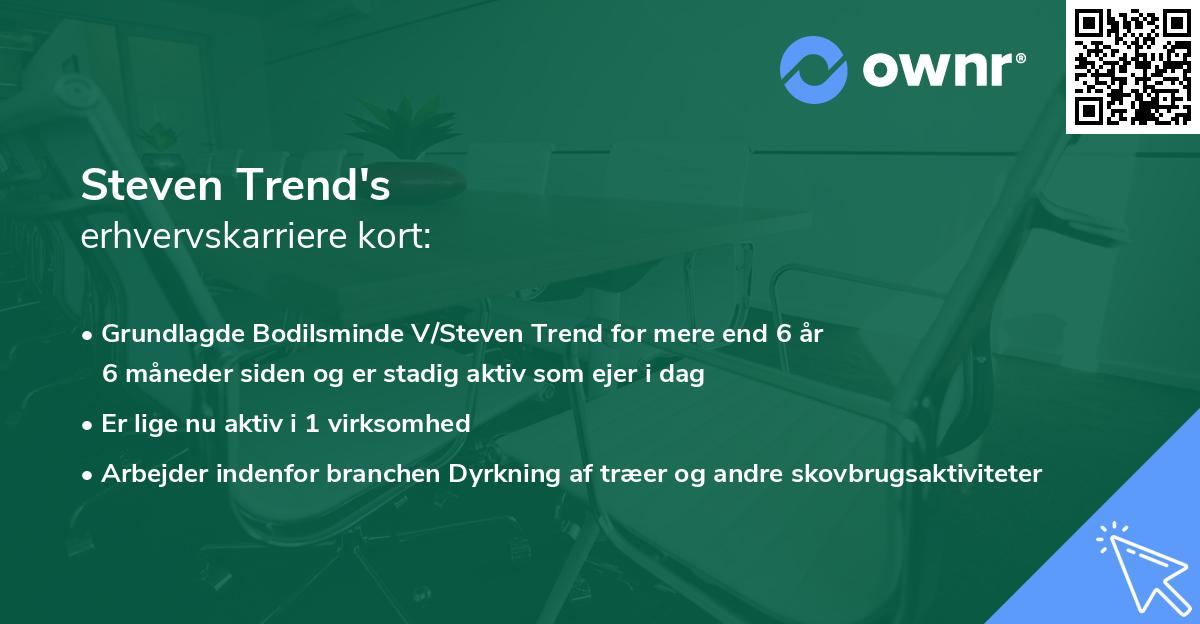 Steven Trend's erhvervskarriere kort